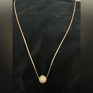 14K Gold filled Gold Crystal Pendant Necklace - Elegant Women's Jewelry